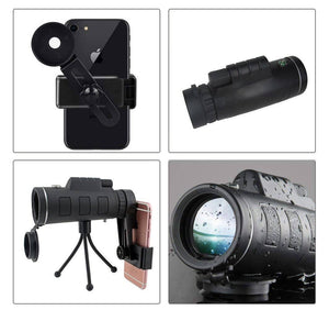 12X50 High Power Monocular Telescope With Smartphone Adapter and Tripod