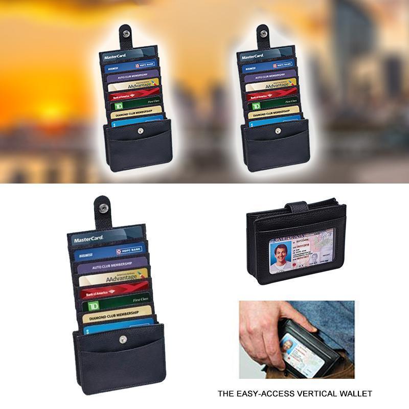 Amazing Easy Access Vertical Wallet with RFID Blocking