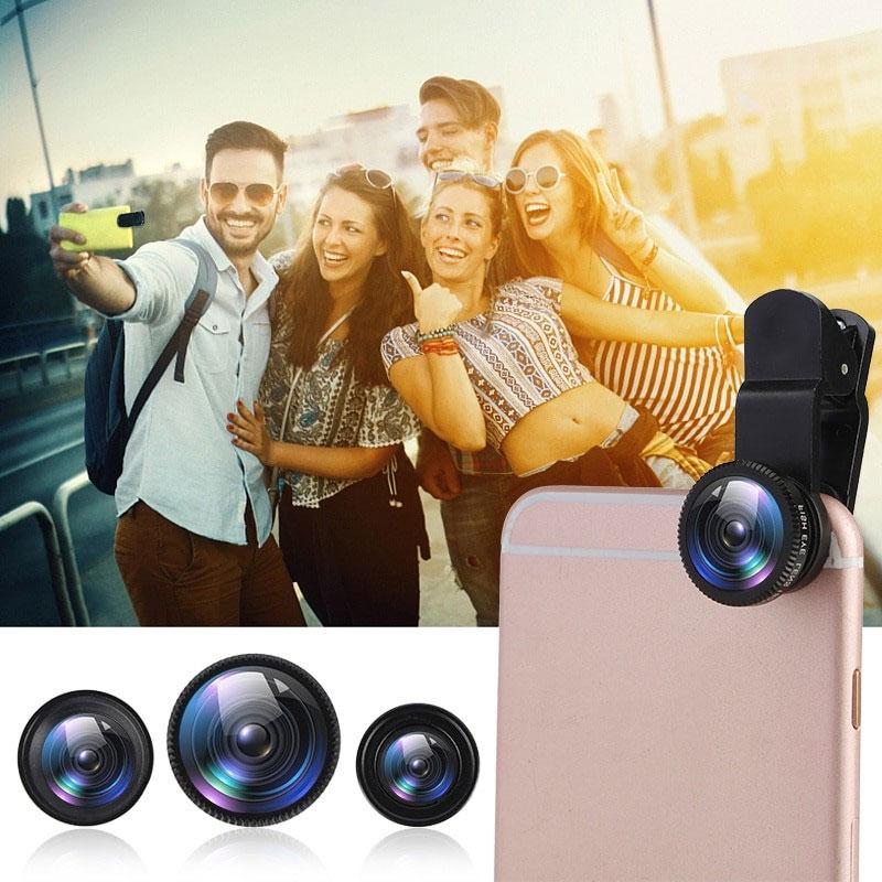 3 in 1 Clip on 180 Degree Fish Eye Lens