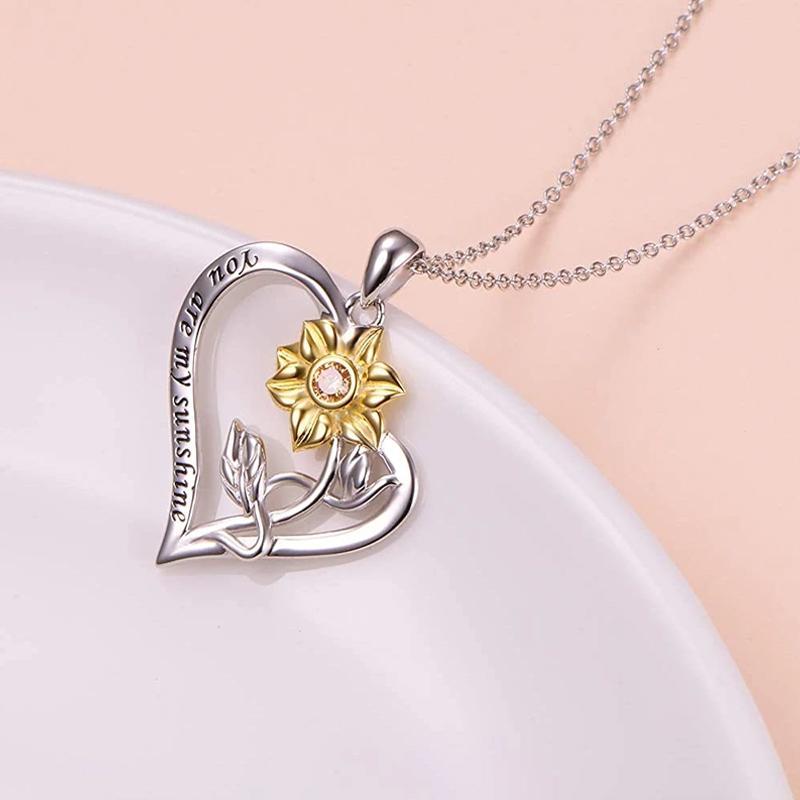 925 Sterling Silver You Are My Sunshine Necklace