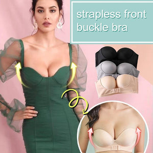 Strapless Front Buckle Lift Bra