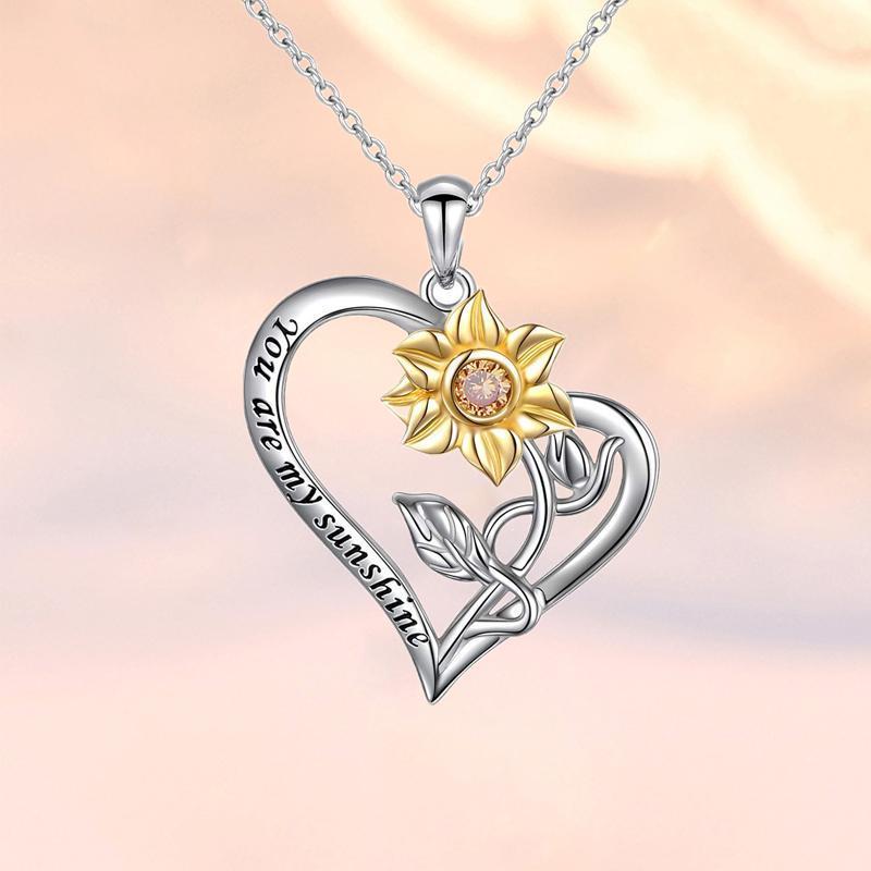 925 Sterling Silver You Are My Sunshine Necklace