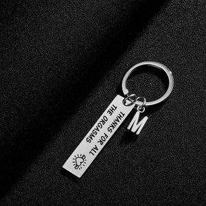 Naughty & Funny Keychain/Charm Couple Key Ring with letter pendant