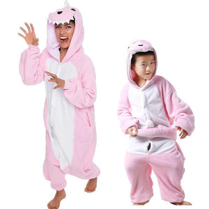 Animal cartoon warm hooded pajamas onesie