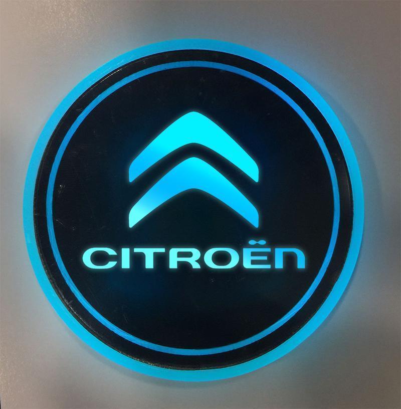 7 Colors Led Changing USB Charging Car Logo Cup Lights up Holder